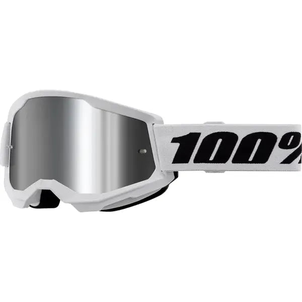100% Goggles Strata 2 Vit Spegelglas - ÖREBRO MC SERVICE