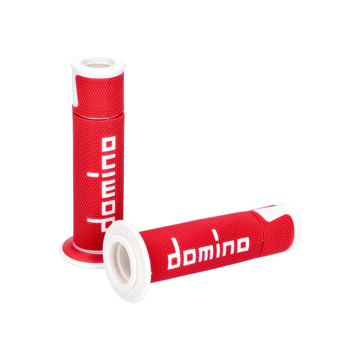 Handtag Domino öppen ände Scooter 120mm Röd/Vit - ÖREBRO MC SERVICE