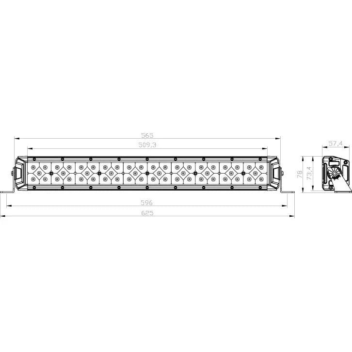 PAKET NIZLED LED-ramp + Kablage 20"/56,5cm 200W, DT-kontakt - ÖREBRO MC SERVICE